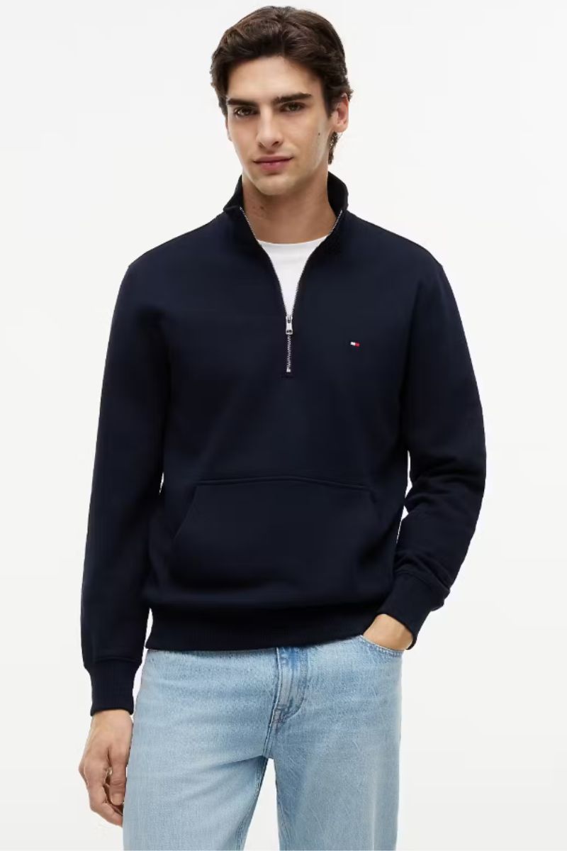 Tommy Hilfiger Terry New 1/4 Zip Sweatshirt Navy