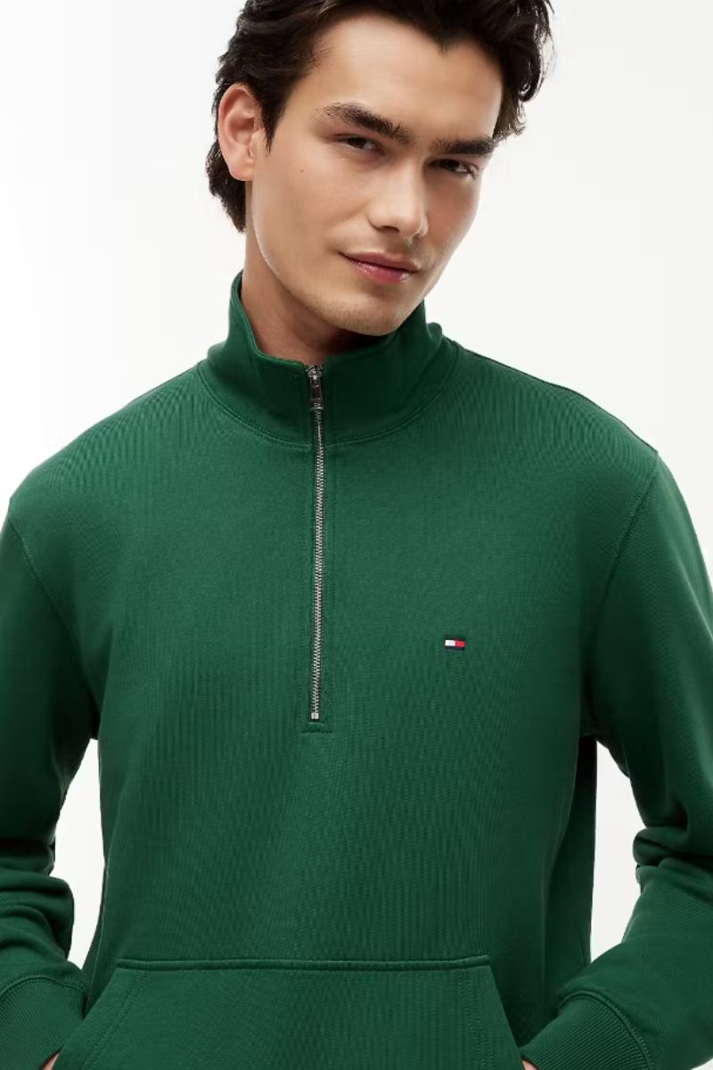 Tommy Hilfiger Terry New 1/4 Zip Sweatshirt Green