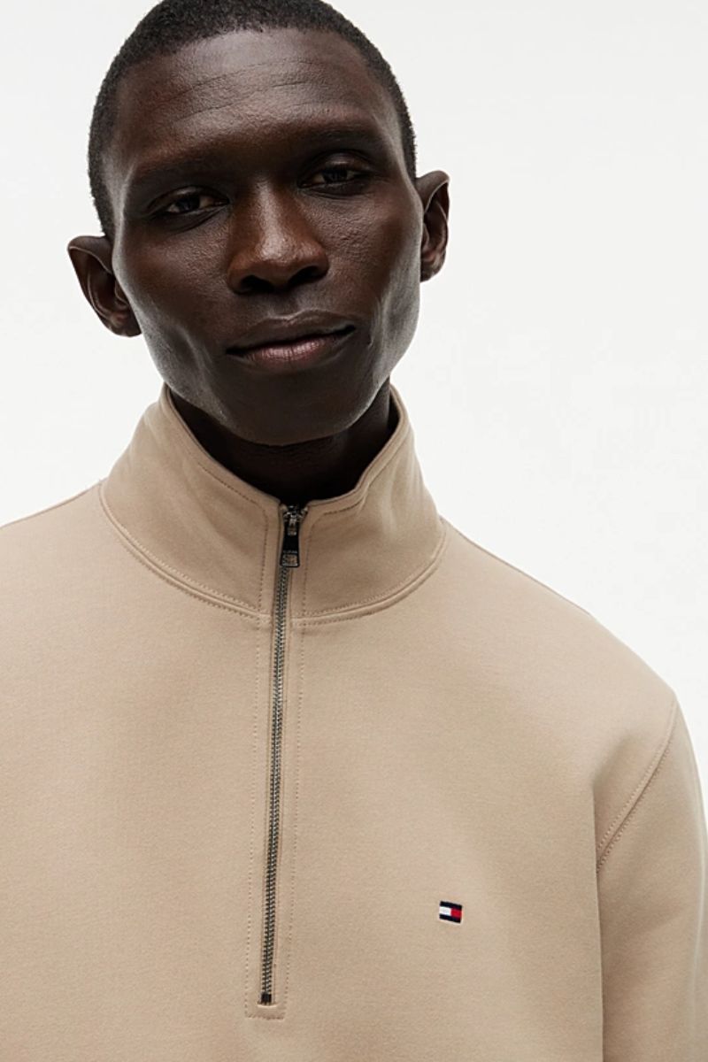 Tommy Hilfiger Terry New 1/4 Zip Sweatshirt Khaki