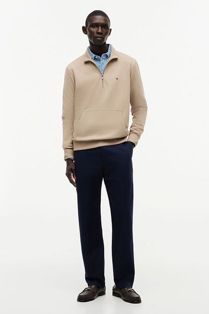 Tommy Hilfiger Terry New 1/4 Zip Sweatshirt Khaki