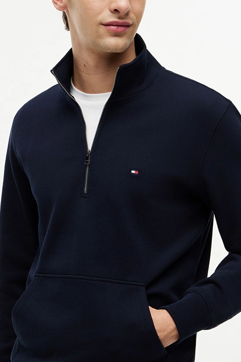 Tommy Hilfiger Terry New 1/4 Zip Sweatshirt Navy