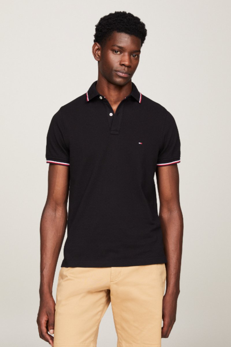 Tommy Hilfiger Tipped Slim Polo Black