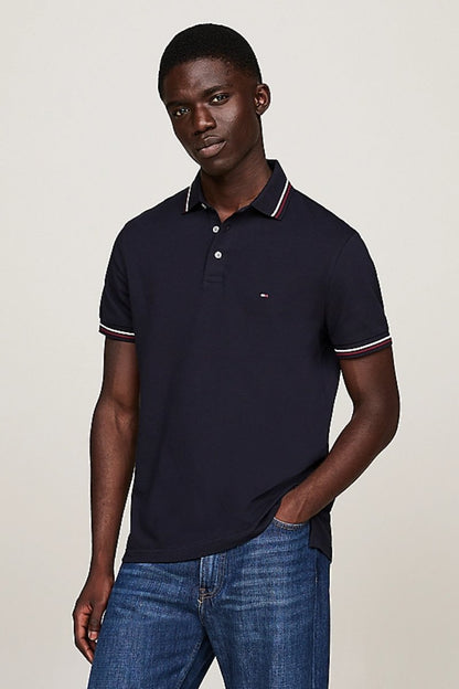 Tommy Hilfiger Tipped Slim Polo Navy