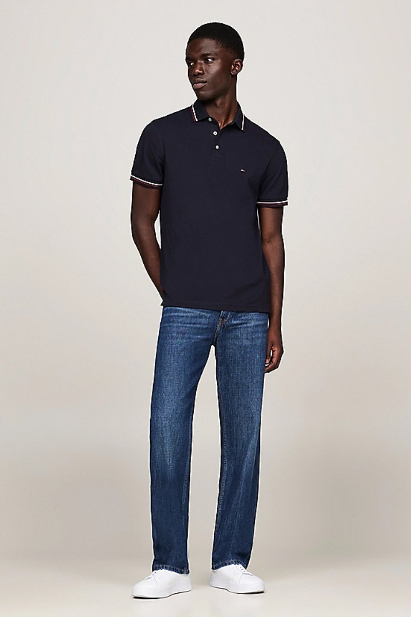 Tommy Hilfiger Tipped Slim Polo Navy