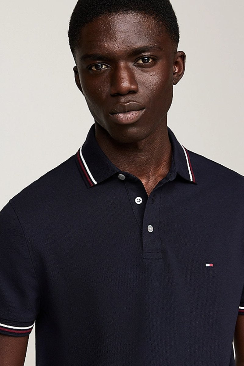 Tommy Hilfiger Tipped Slim Polo Navy