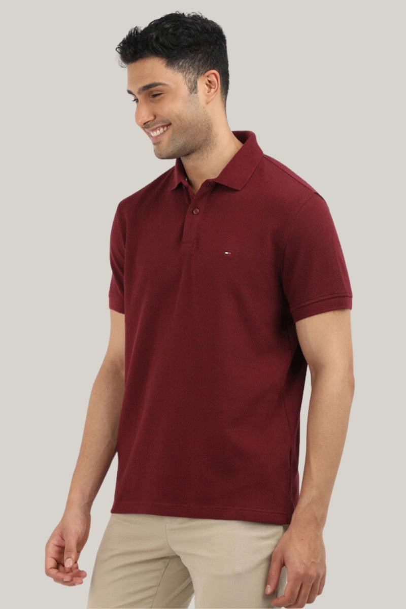 Tommy Hilfiger Waffle Polo Rouge