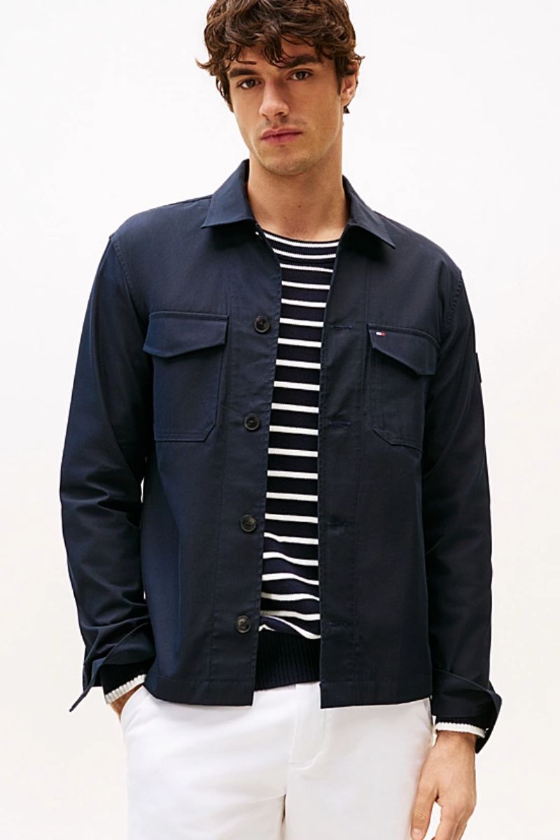 Tommy Hilfiger Cotton Nylon Overshirt Navy
