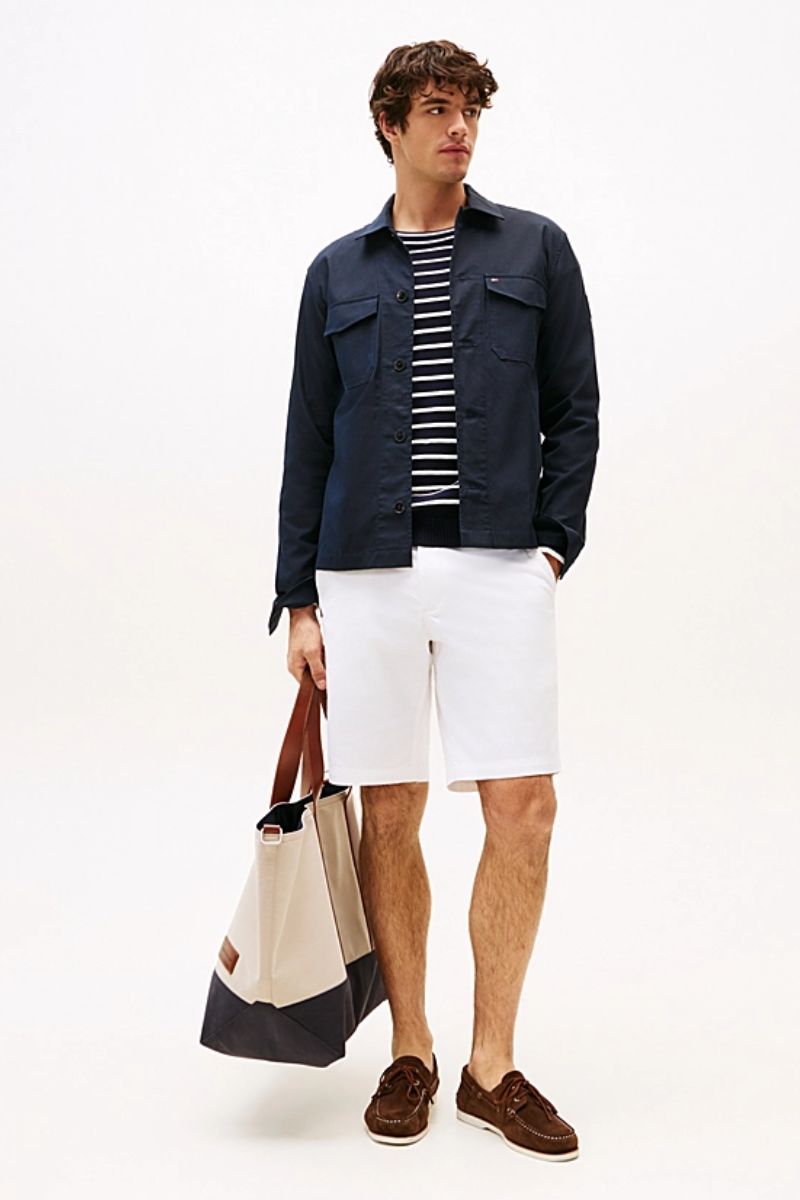 Tommy Hilfiger Cotton Nylon Overshirt Navy