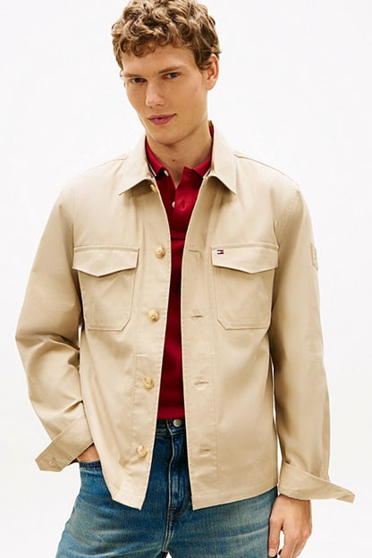 Tommy Hilfiger Cotton Nylon Overshirt Sandalwood