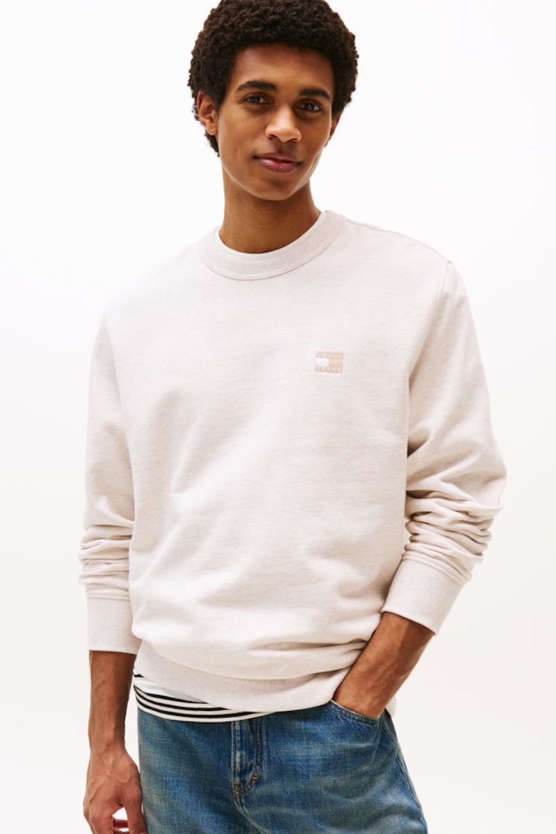 Tommy Jeans Reg Badge Crew Oat Marl