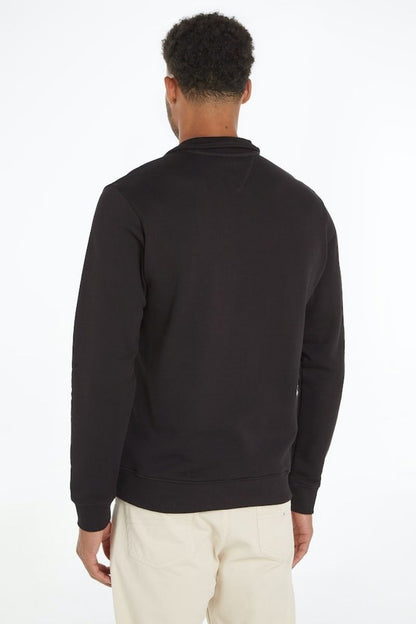 Tommy Jeans 1/4 Zip Badge Sweatshirt Black