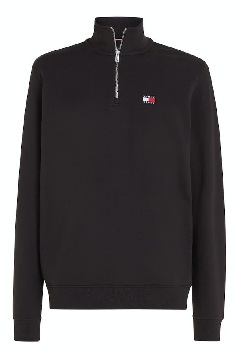 Tommy Jeans 1/4 Zip Badge Sweatshirt Black