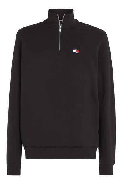 Tommy Jeans 1/4 Zip Badge Sweatshirt Black