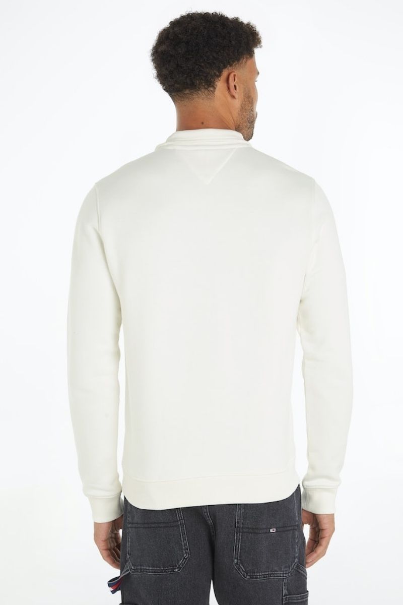 Tommy Jeans 1/4 Zip Badge Sweatshirt White