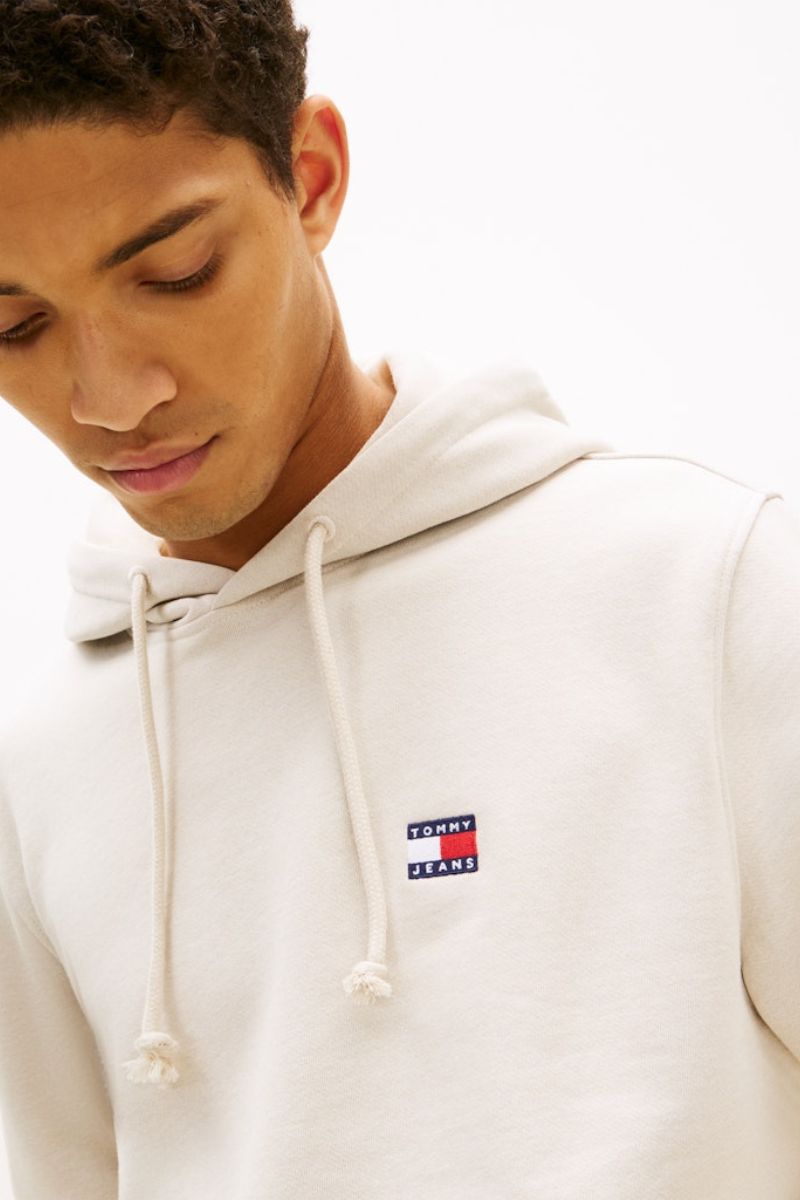 Tommy Jeans Reg Badge Hoodie Ancient White