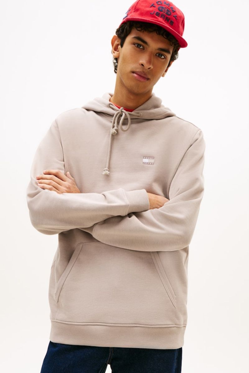 Tommy Jeans Reg Badge Hoodie Limestone