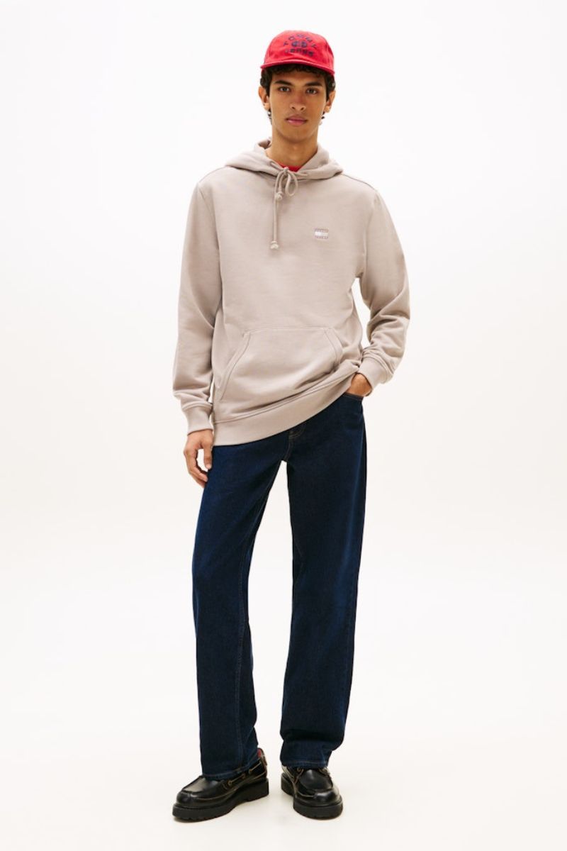 Tommy Jeans Reg Badge Hoodie Limestone
