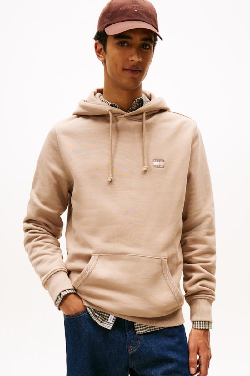 Tommy Jeans Reg Badge Hoodie Taupe