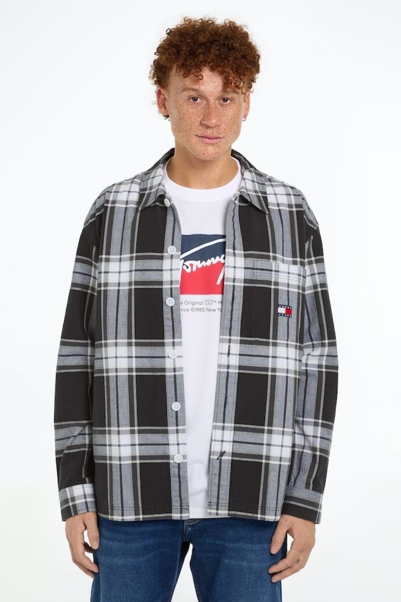 Tommy Jeans Bold Check Overshirt Black