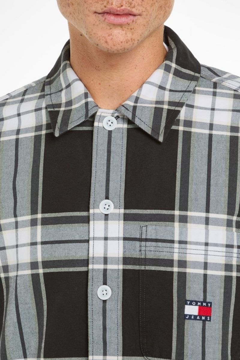 Tommy Jeans Bold Check Overshirt Black