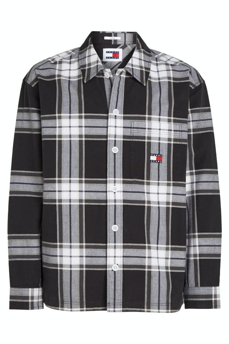 Tommy Jeans Bold Check Overshirt Black