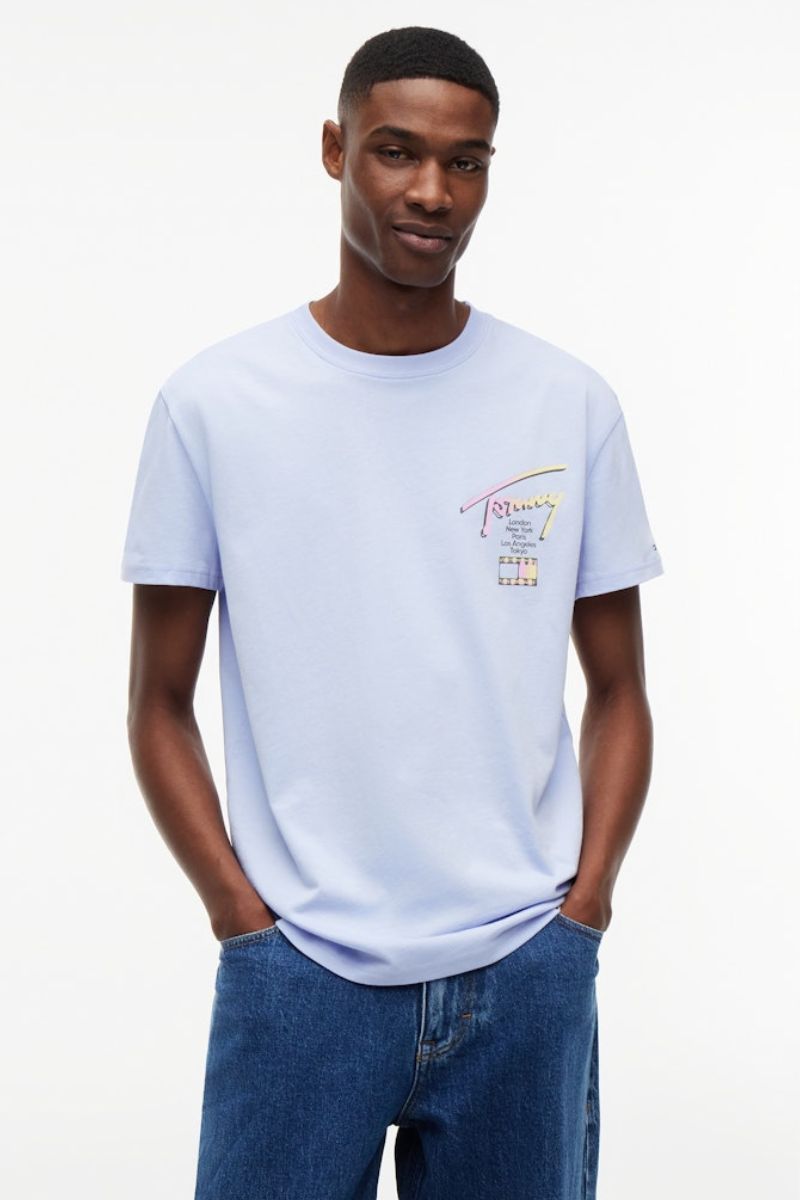 Tommy Jeans Reg City Signature T-Shirt Moonlight