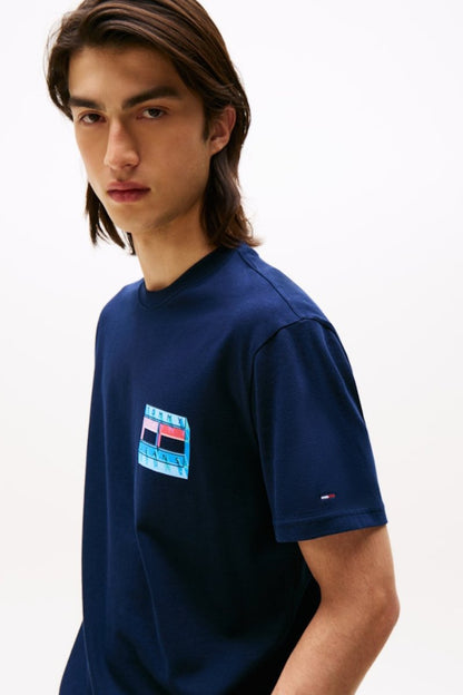 Tommy Jeans DNA Flag T-Shirt Navy