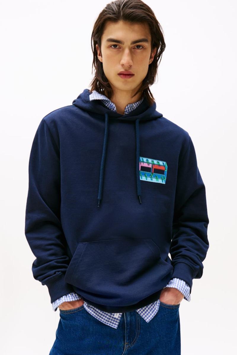 Tommy Jeans Reg DNA Flag Hoodie Navy