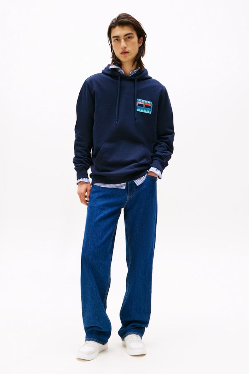 Tommy Jeans Reg DNA Flag Hoodie Navy