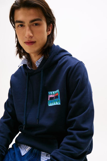 Tommy Jeans Reg DNA Flag Hoodie Navy