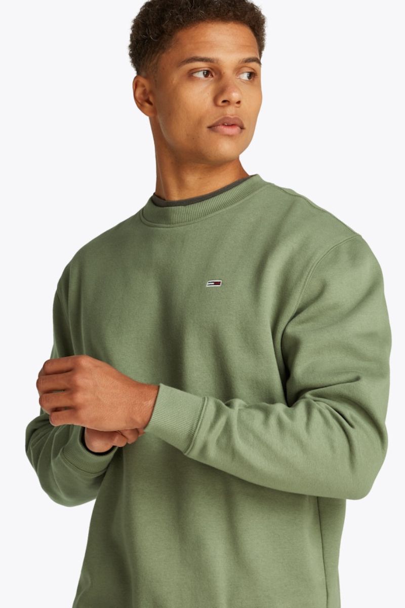 Tommy Jeans Reg Flag Crew Aruba Green