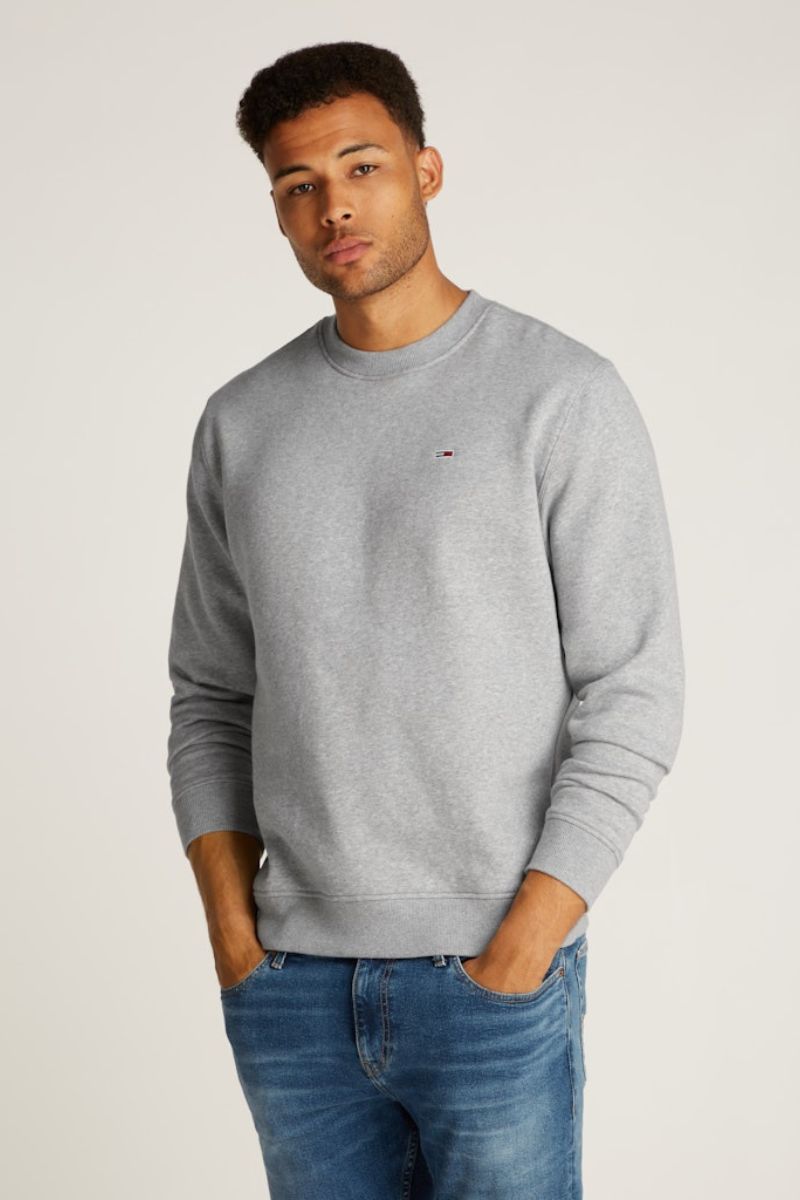 Tommy Jeans Reg Flag Crew Grey Heather