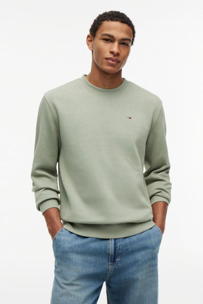 Tommy Jeans Reg Flag Crew Spring Olive