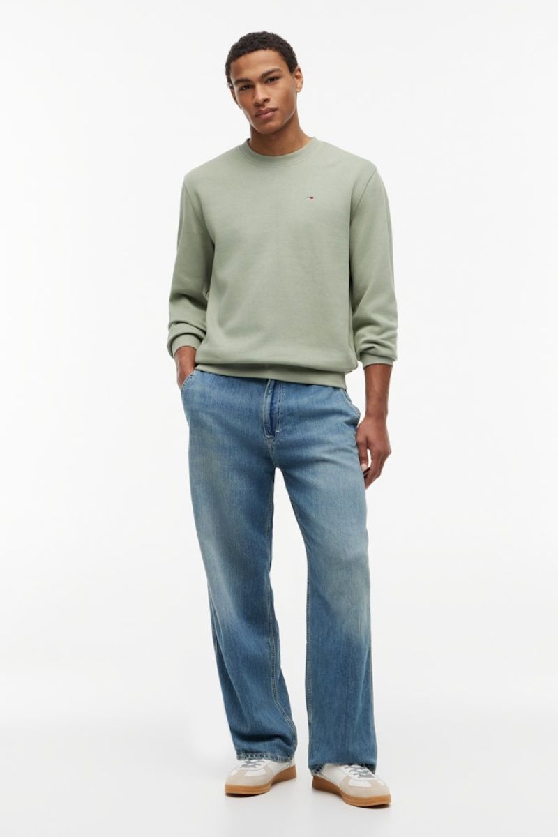 Tommy Jeans Reg Flag Crew Spring Olive