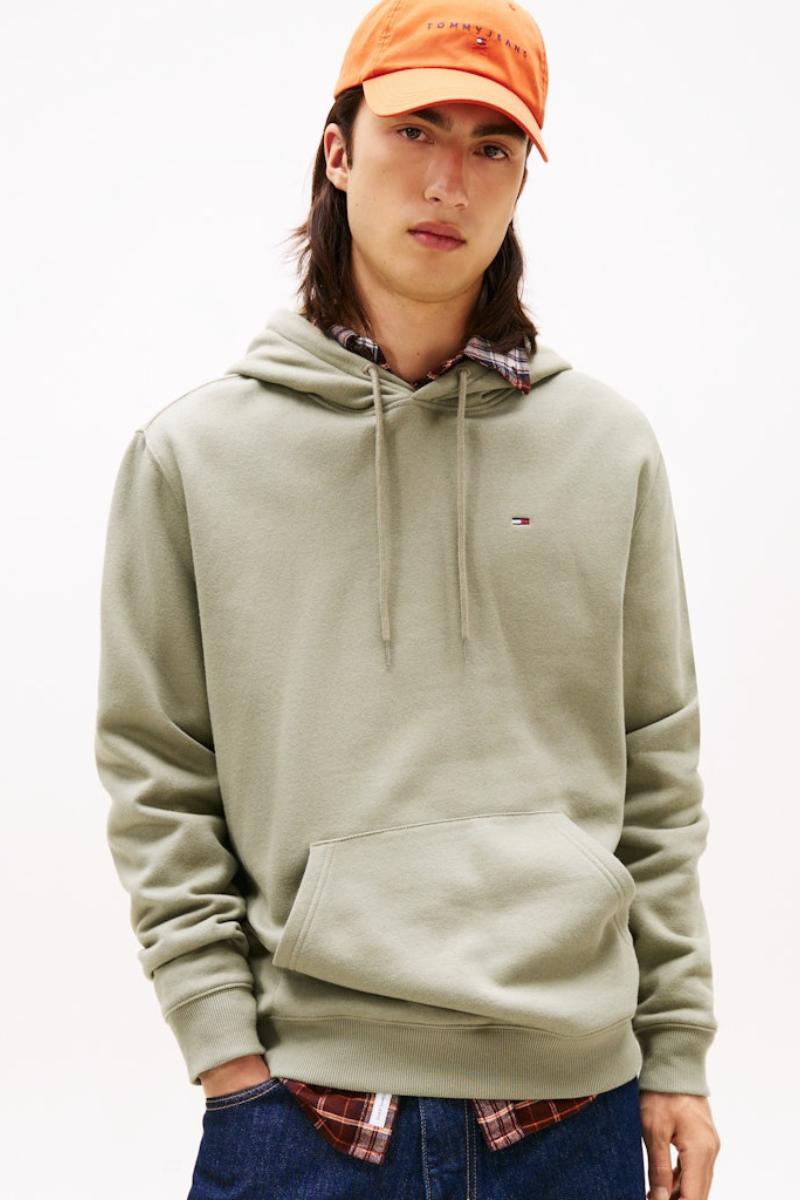 Tommy Jeans Reg Flag Hoodie Sage