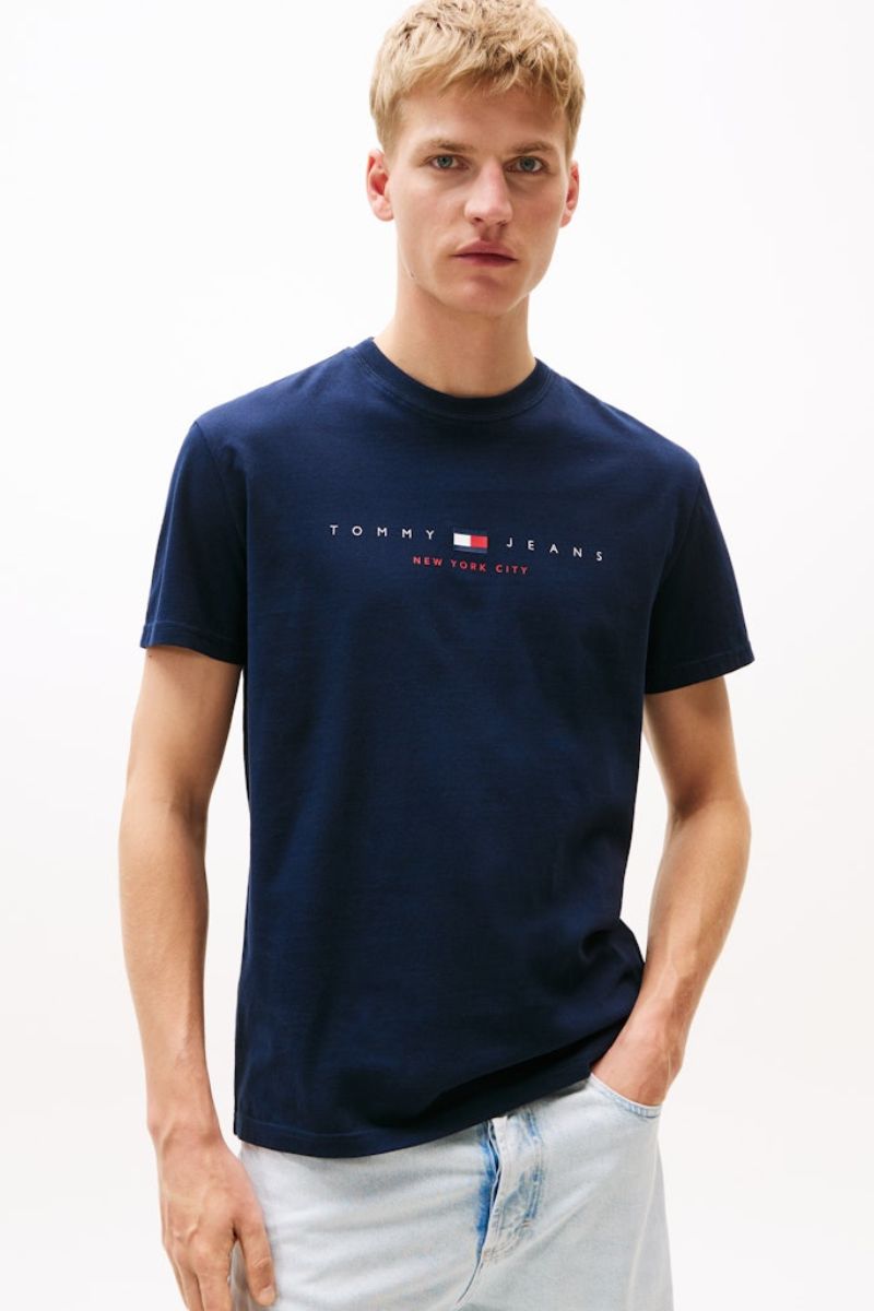 Tommy Jeans Reg Flag Linear T-Shirt Navy