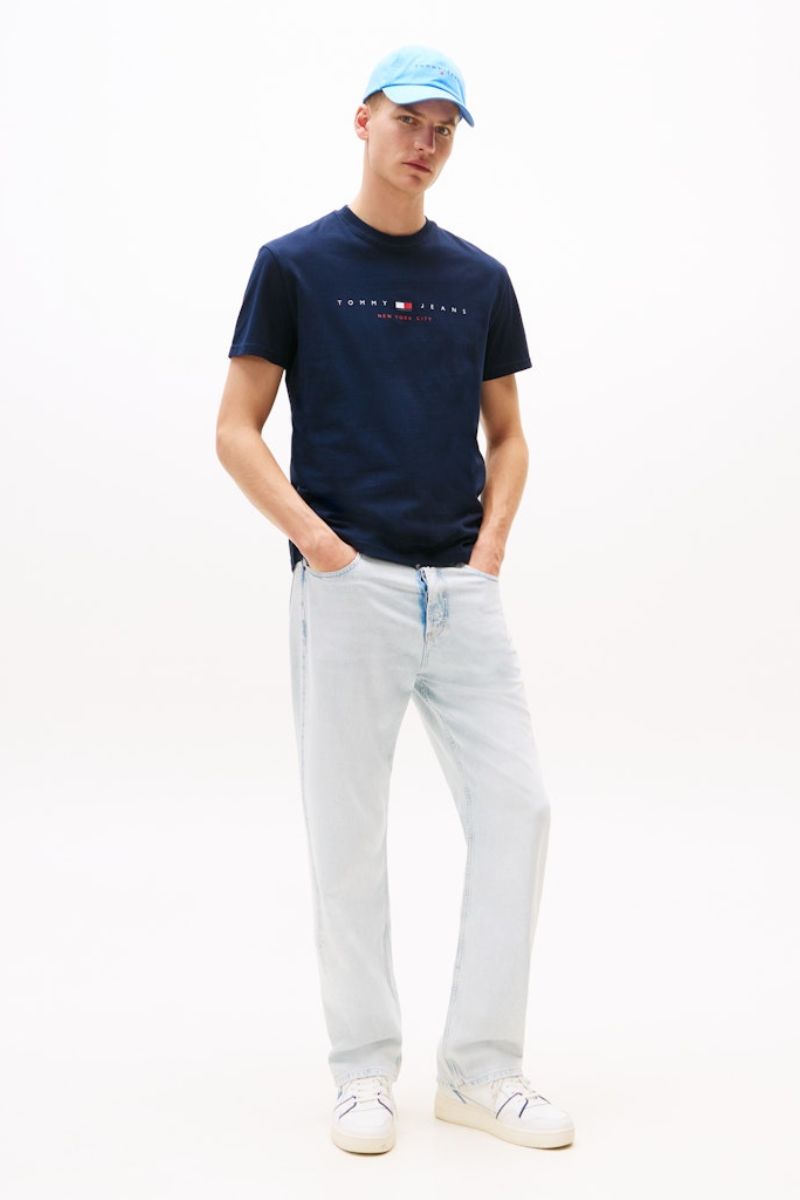 Tommy Jeans Reg Flag Linear T-Shirt Navy