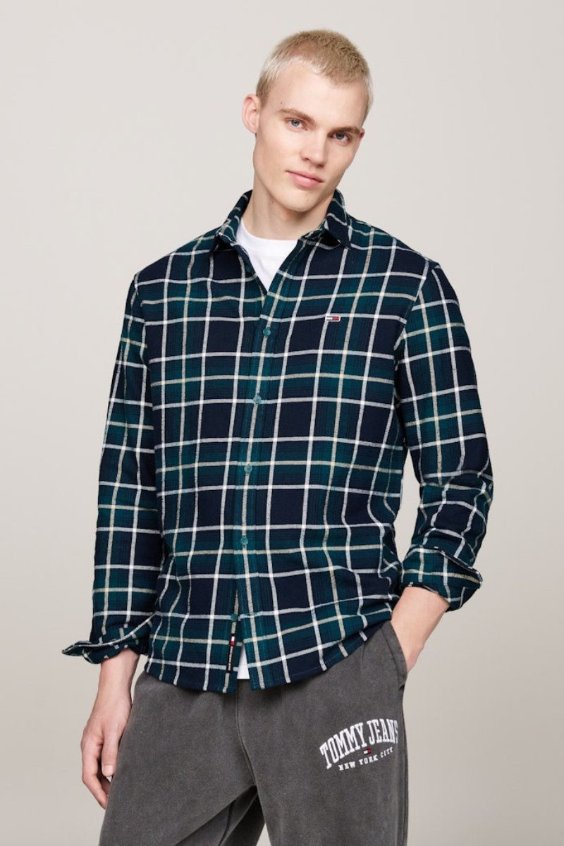 Tommy Jeans Check Flannel Shirt Seawater