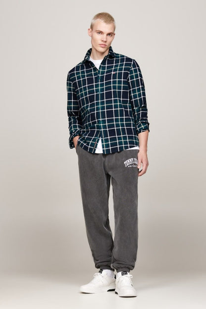 Tommy Jeans Check Flannel Shirt Seawater