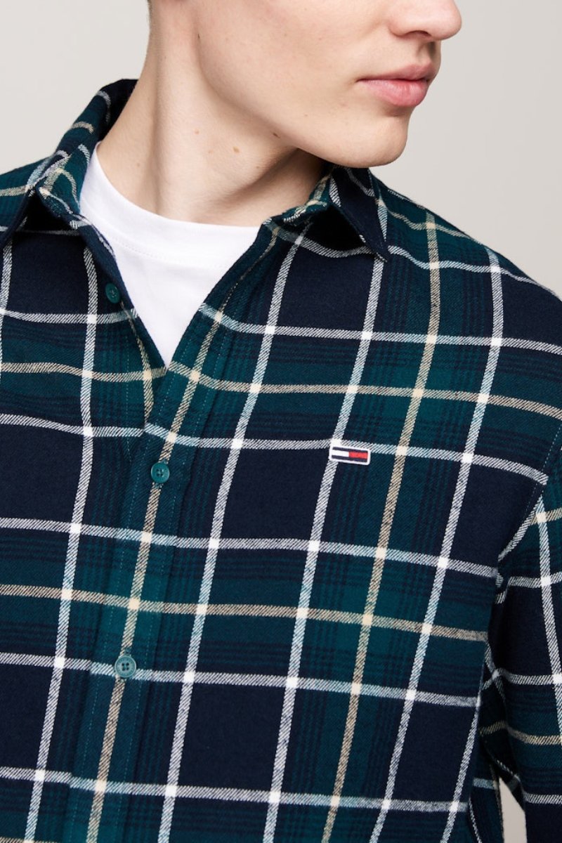 Tommy Jeans Check Flannel Shirt Seawater