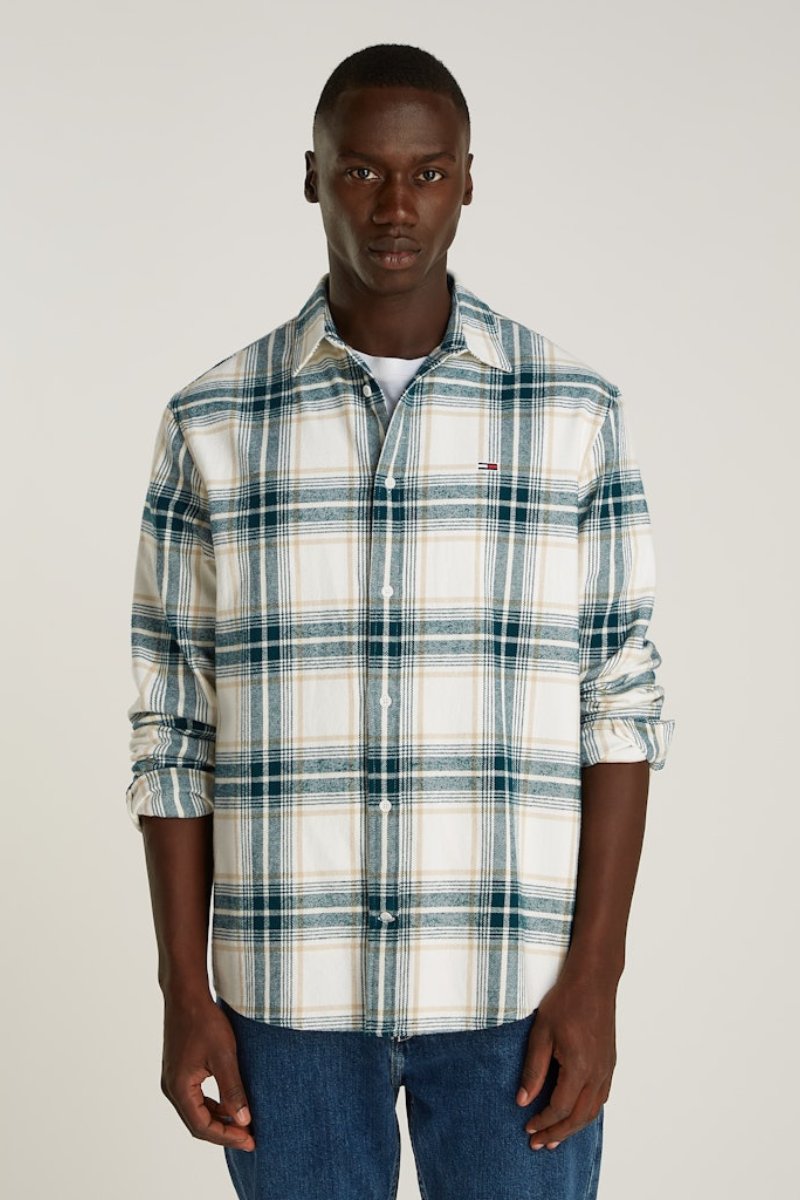 Tommy Jeans Check Flannel Shirt White