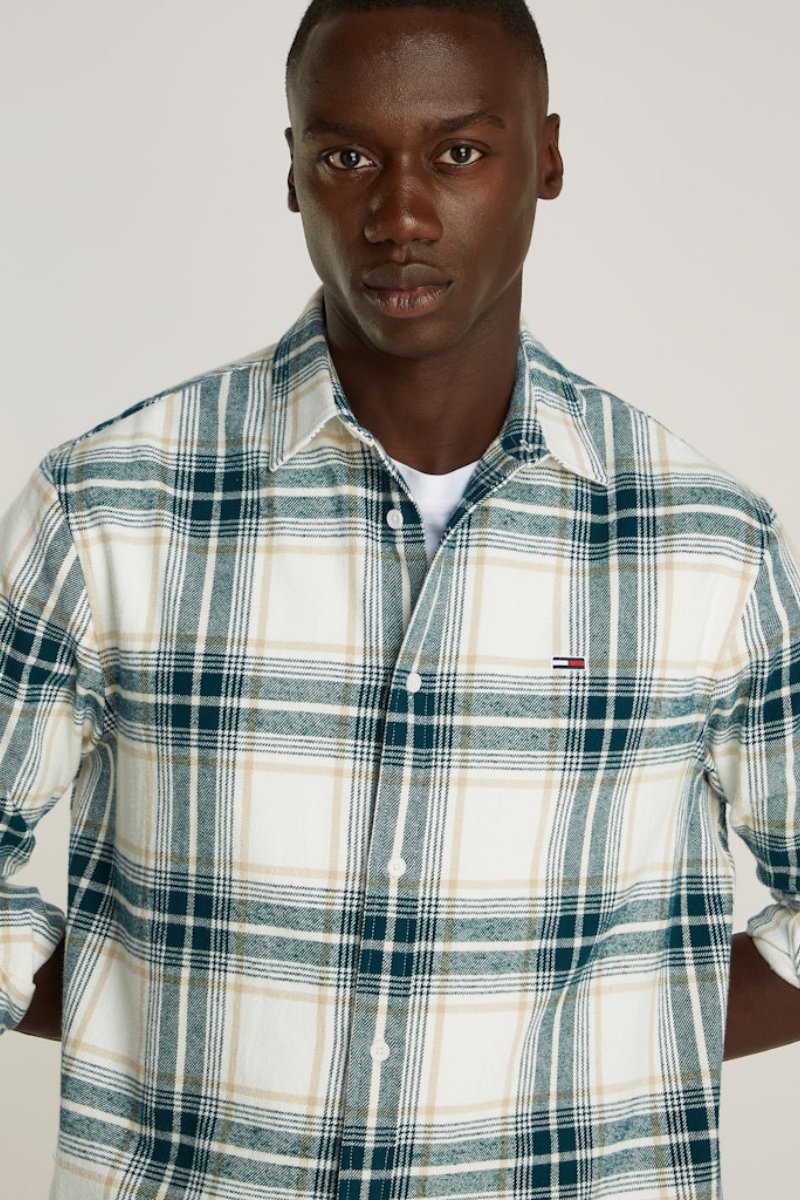 Tommy Jeans Check Flannel Shirt White