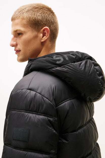 Tommy Jeans Hooded Logo Puffer Black