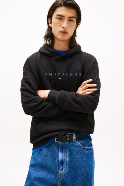 Tommy Jeans Linear Logo Hoodie Black