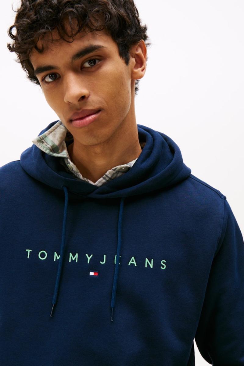 Tommy Jeans Linear Logo Hoodie Navy