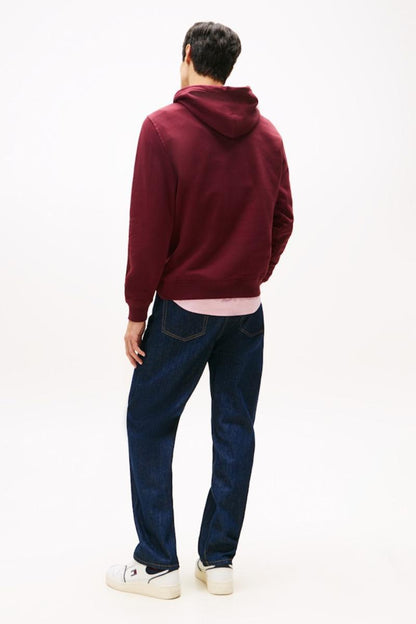 Tommy Jeans Linear Logo Hoodie Red Wine