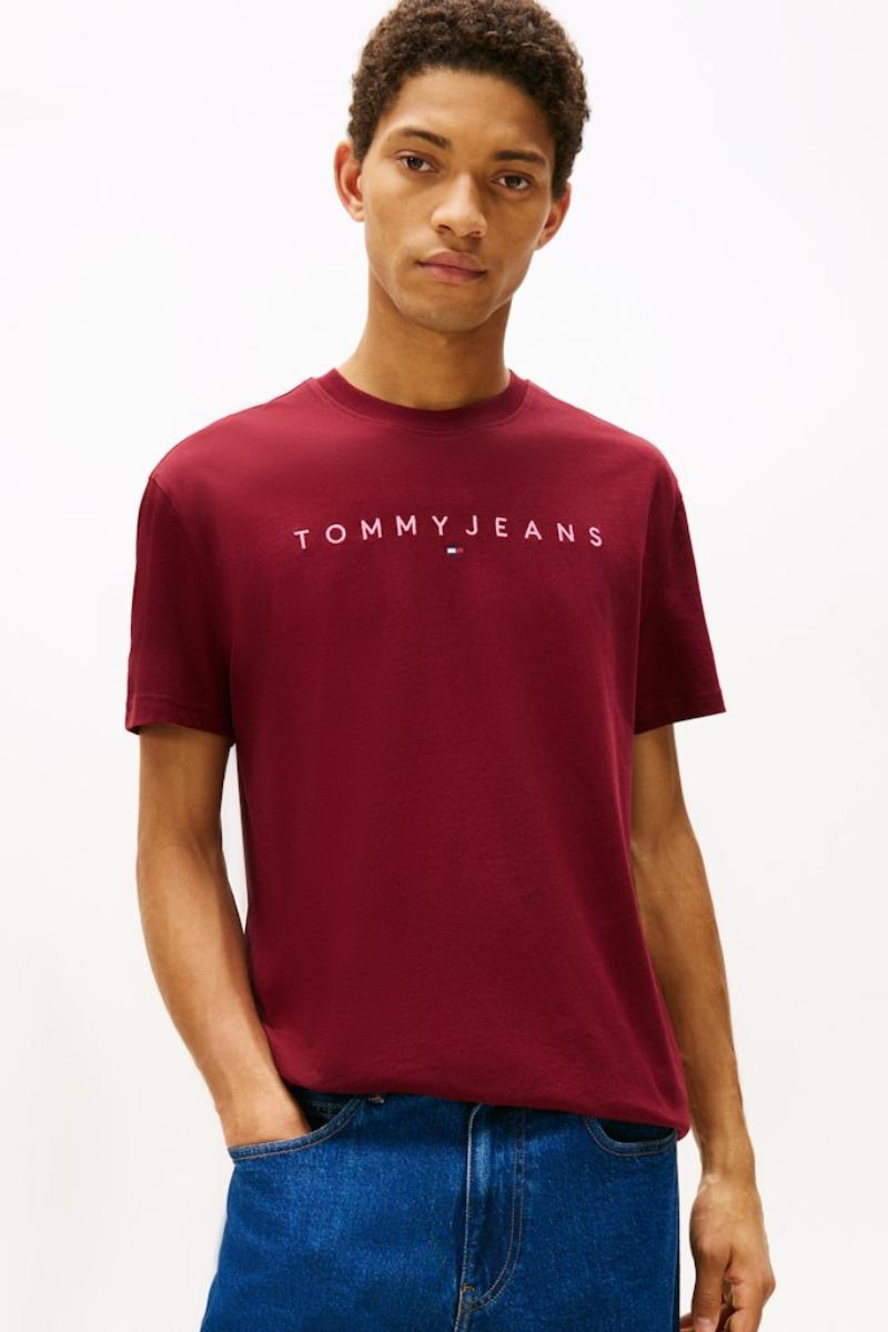 Tommy Jeans Linear Logo T-Shirt Red Wine