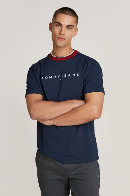 Tommy Jeans Linear Ringer T-Shirt Navy