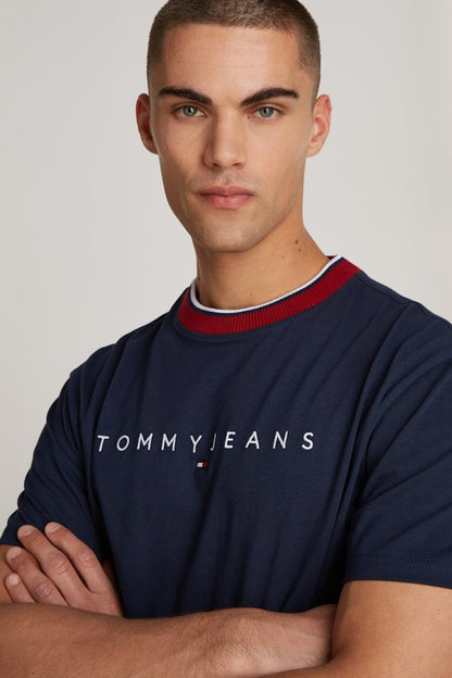 Tommy Jeans Linear Ringer T-Shirt Navy