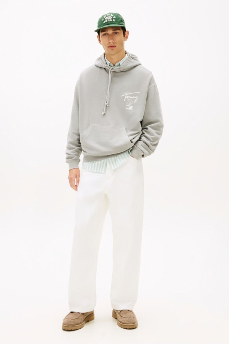 Tommy Jeans RLX Neon Washed Hoodie Gravel Grey